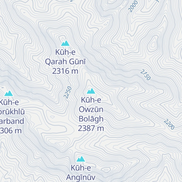 Map of Kūh-e Owzūn Bolāgh