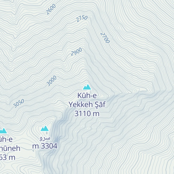 Map of Kūh-e Yekkeh Şāf