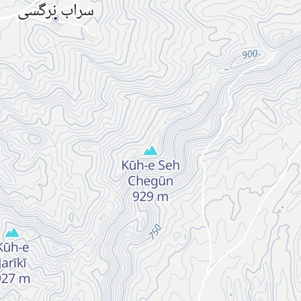 Map of Kūh-e Seh Chegūn