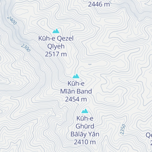 Map of Kūh-e Mīān Band