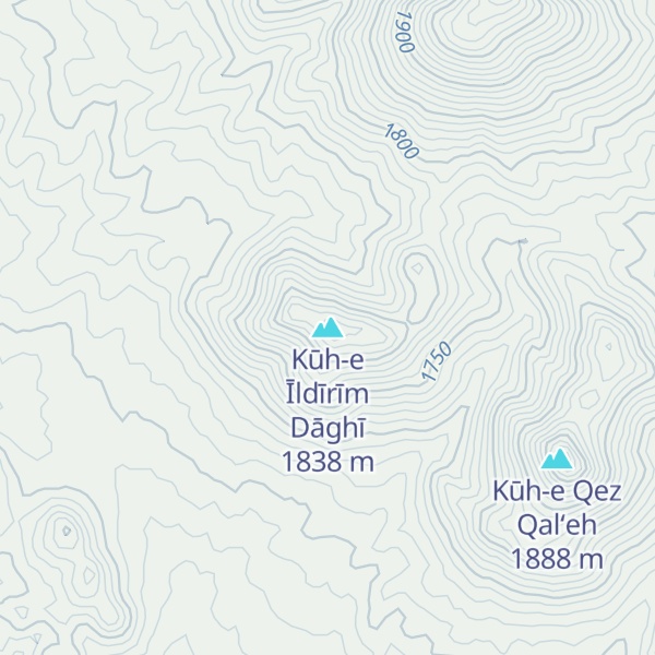 Map of Kūh-e Īldīrīm Dāghī