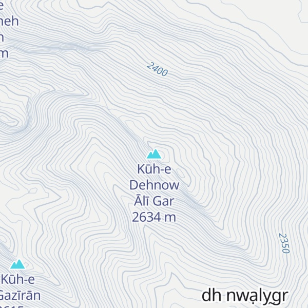 Map of Kūh-e Dehnow Ālī Gar