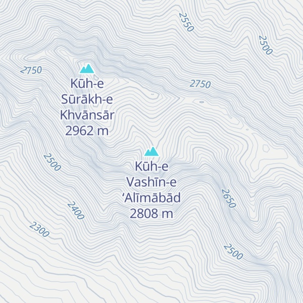Map of Kūh-e Vashīn-e ‘Alīmābād