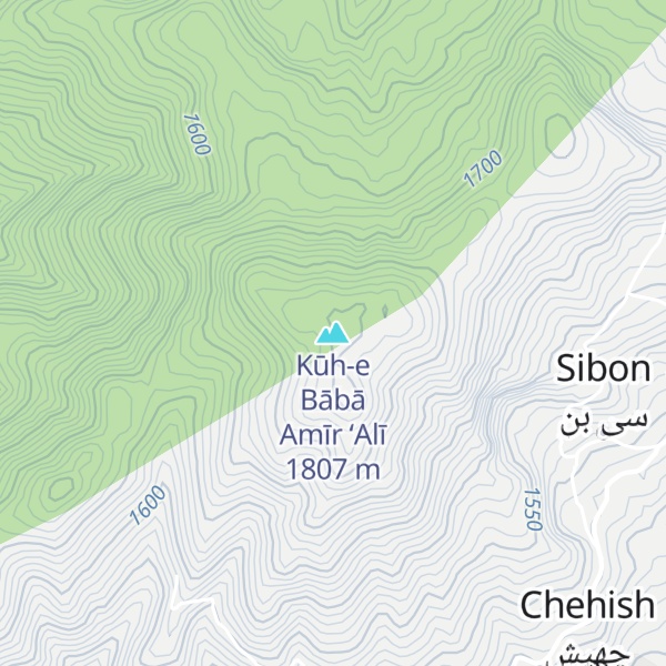 Map of Kūh-e Bābā Amīr ‘Alī