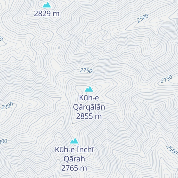 Map of Kūh-e Qārqālān
