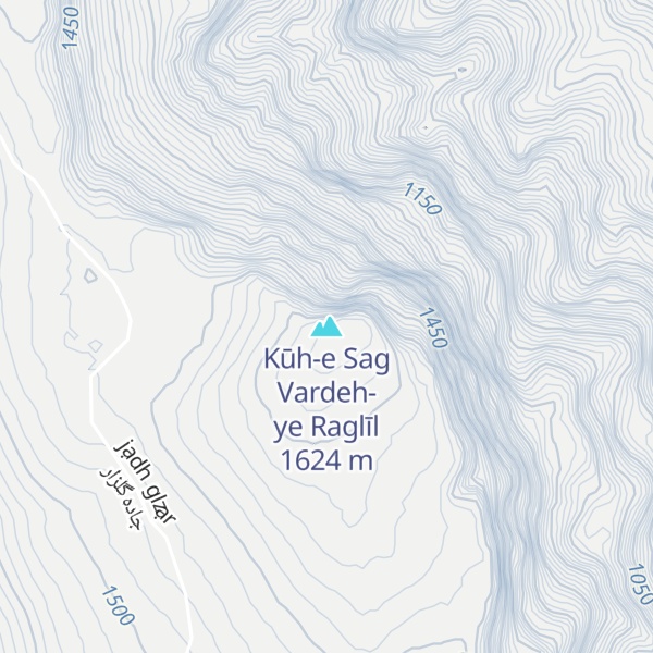 Map of Kūh-e Sag Vardeh-ye Raglīl