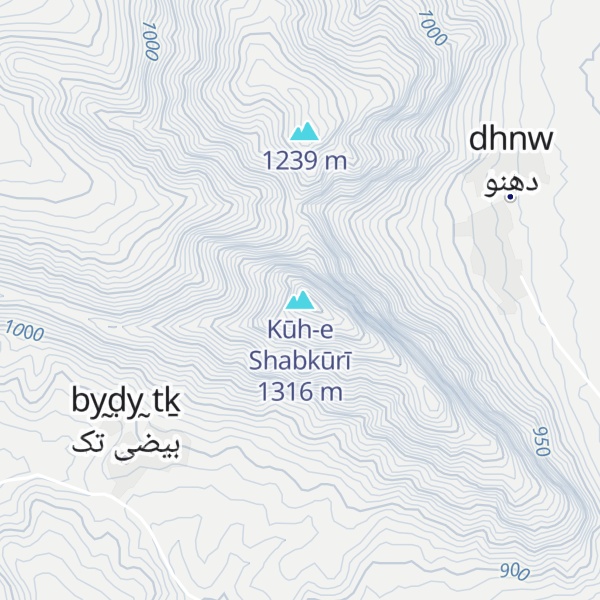 Map of Kūh-e Shabkūrī