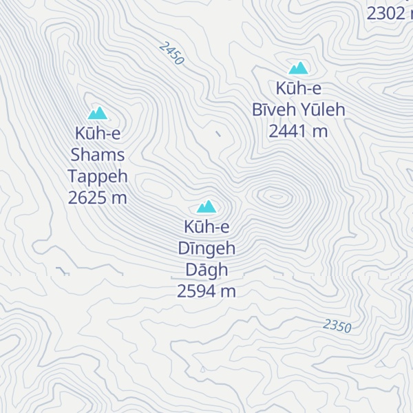 Map of Kūh-e Dīngeh Dāgh