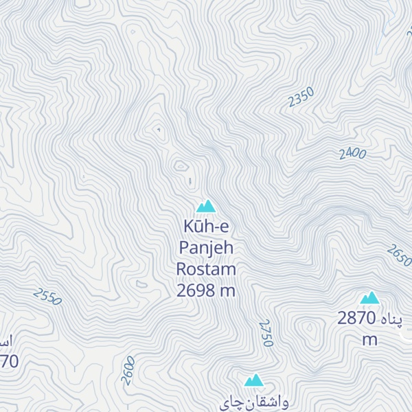 Map of Kūh-e Panjeh Rostam