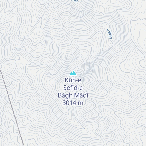 Map of Kūh-e Sefīd-e Bāgh Mādī