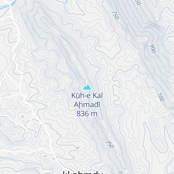 Map of Kūh-e Kal Aḩmadī