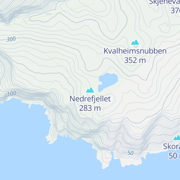 Map of Nedrefjellet