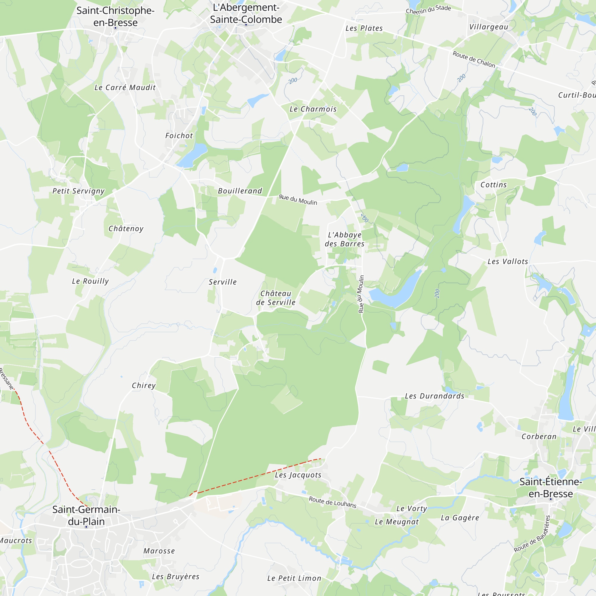 Gîte Naturiste des Chênes map