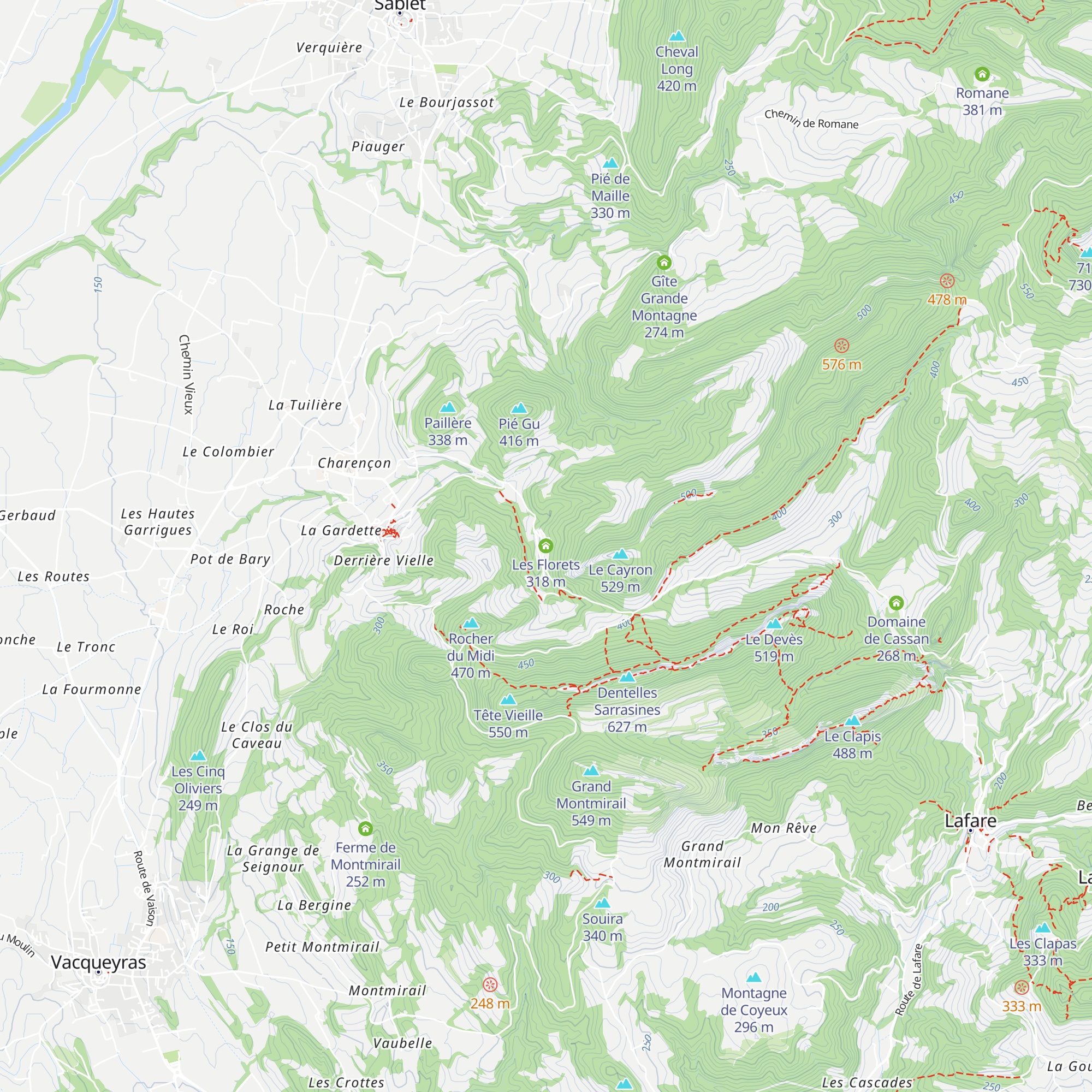 Les Florets map