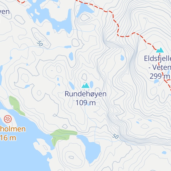 Map of Rundehøyen