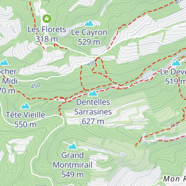 Map of Dentelles Sarrasines