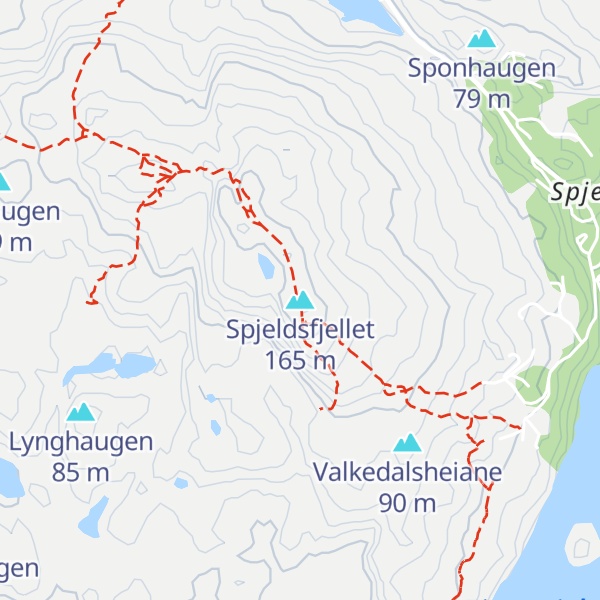 Map of Spjeldsfjellet