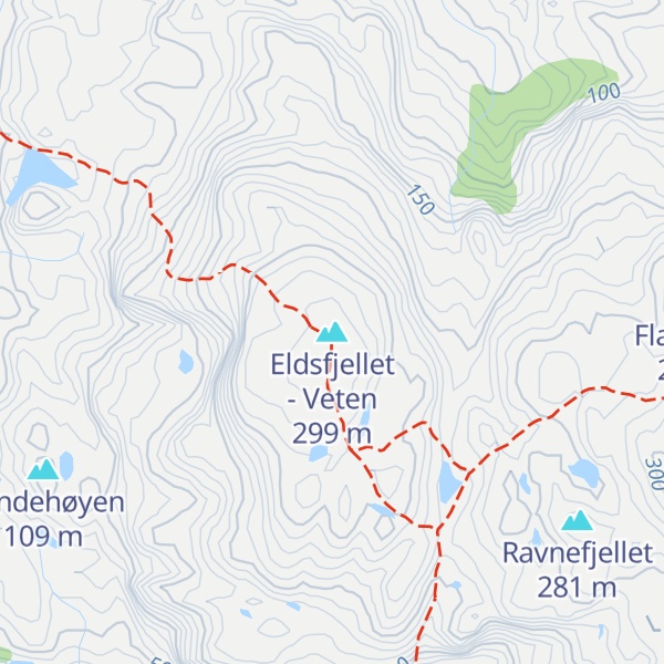 Map of Eldsfjellet - Veten