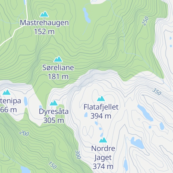 Map of Flatefjellrantane