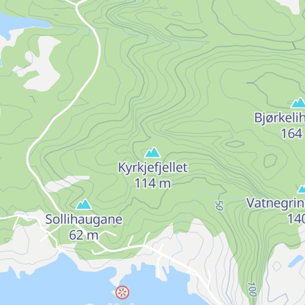Map of Kyrkjefjellet