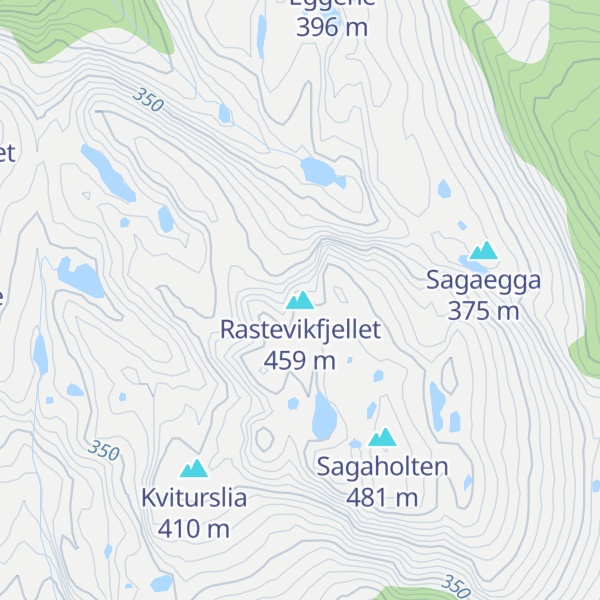 Map of Rastevikfjellet
