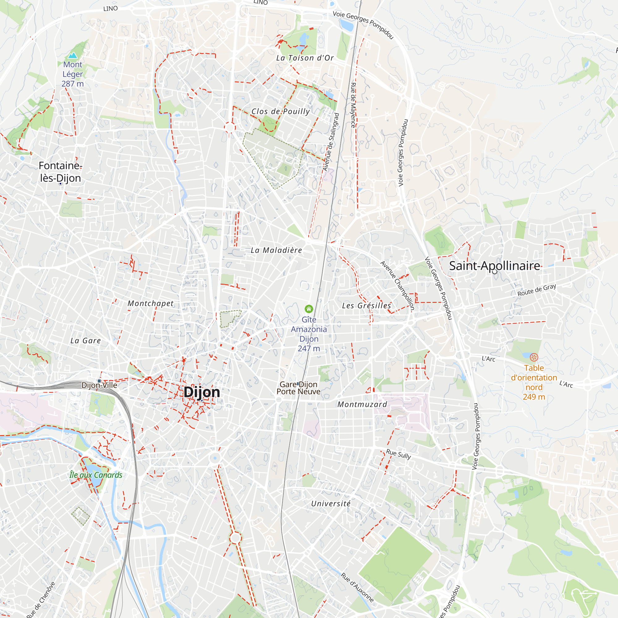 Gîte Amazonia Dijon map