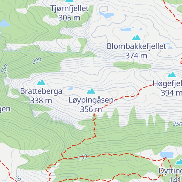 Map of Løypingåsen