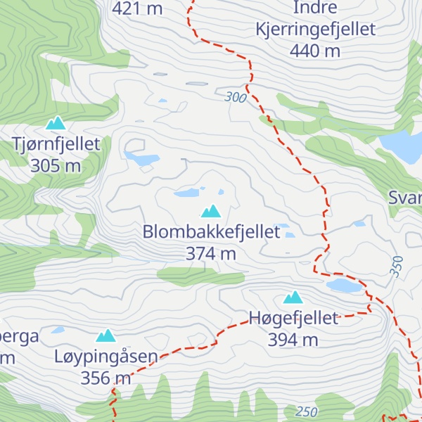 Map of Blombakkefjellet