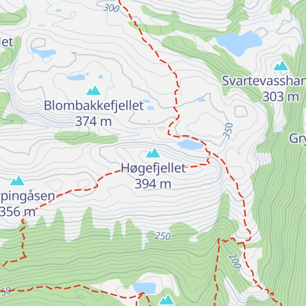 Map of Høgefjellet