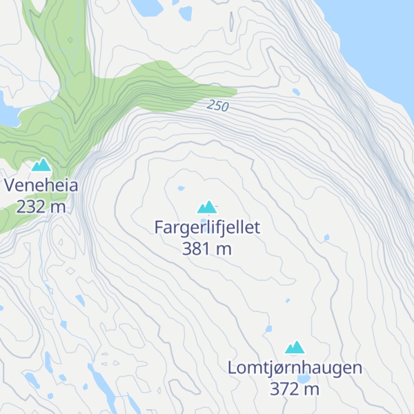 Map of Fargerlifjellet