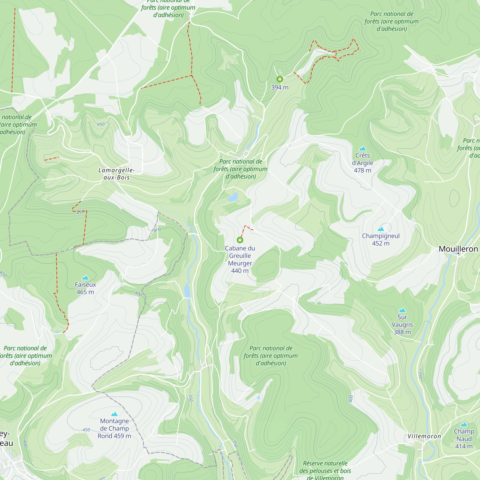 Cabane du Greuille Meurger map