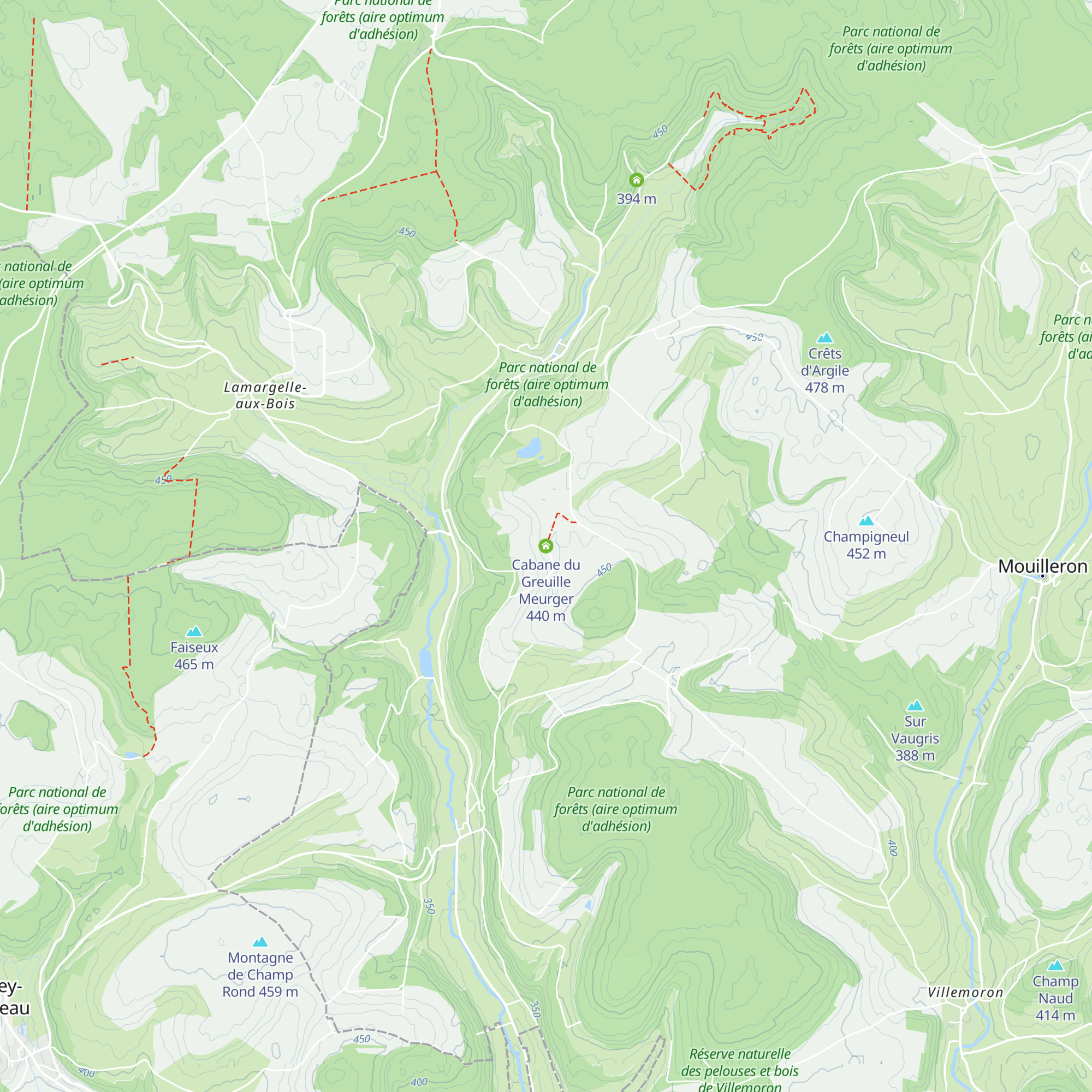 Cabane du Greuille Meurger map