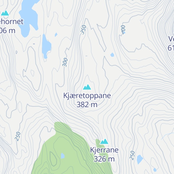 Map of Kjæretoppane