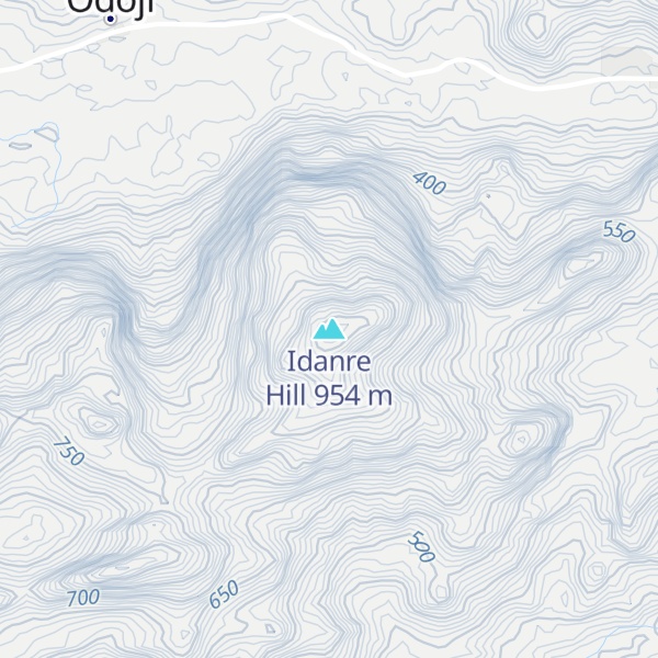 Map of Idanre Hill