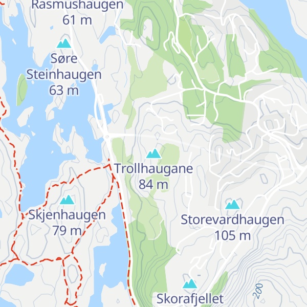 Map of Trollhaugane