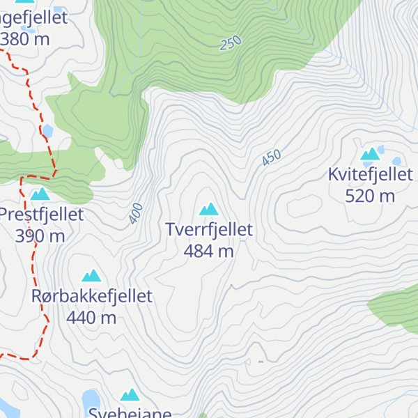 Map of Tverrfjellet
