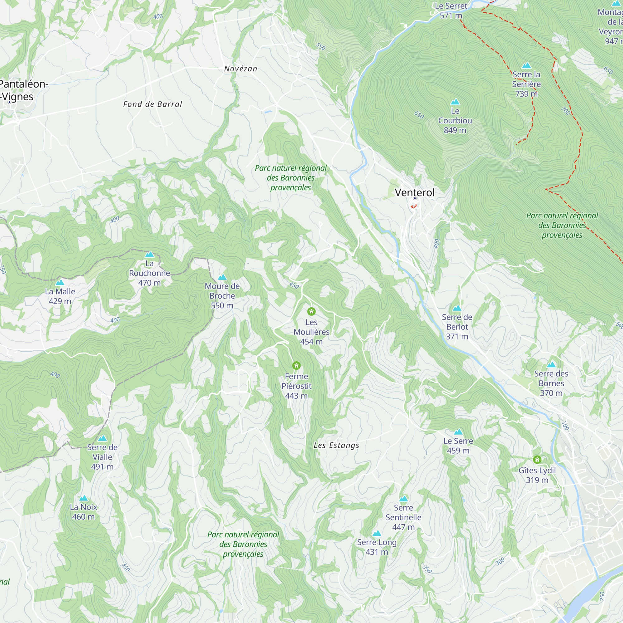Les Moulières map
