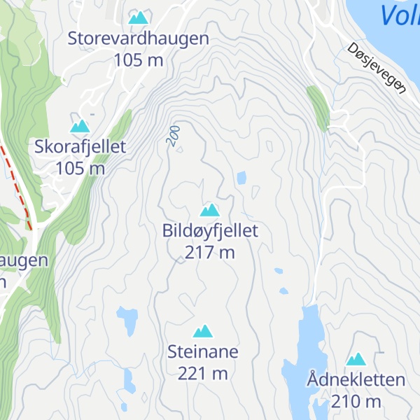 Map of Bildøyfjellet