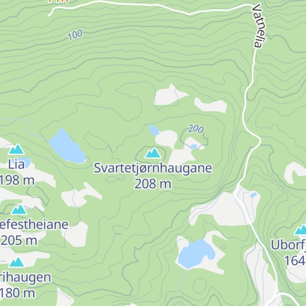 Map of Svartetjørnhaugane