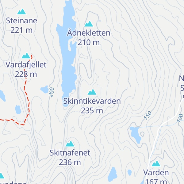 Map of Skinntikevarden