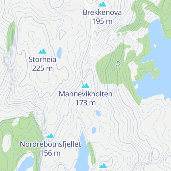 Map of Mannevikholten