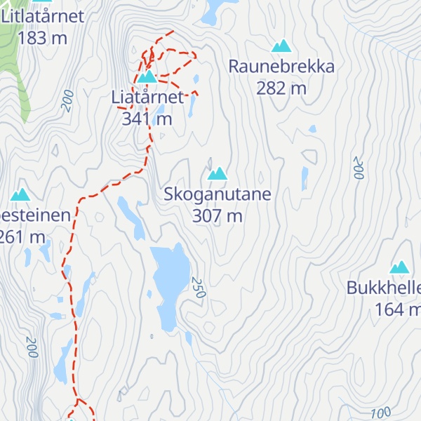 Map of Skogabrekkene