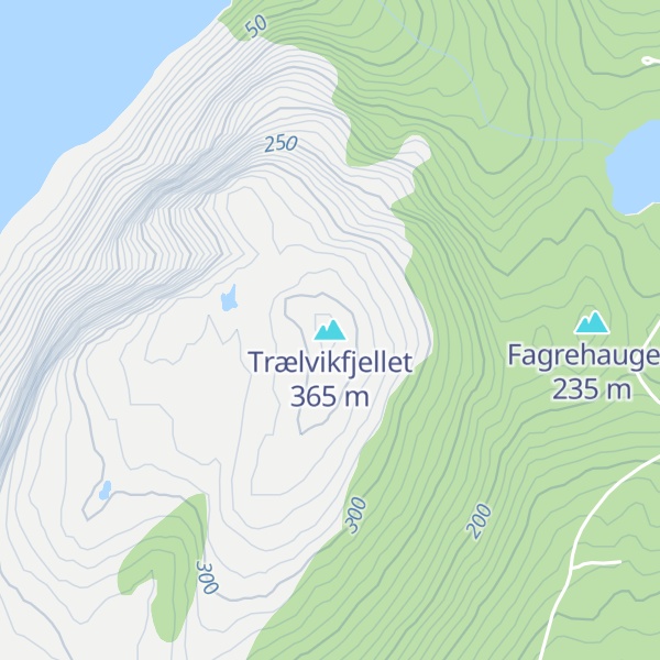 Map of Trælvikfjellet
