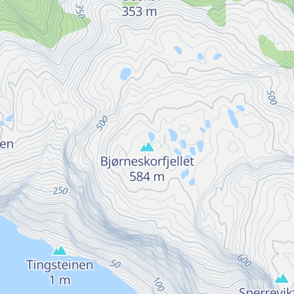 Map of Bjørneskorfjellet