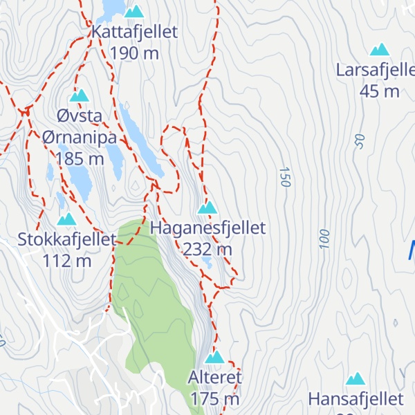 Map of Haganesfjellet