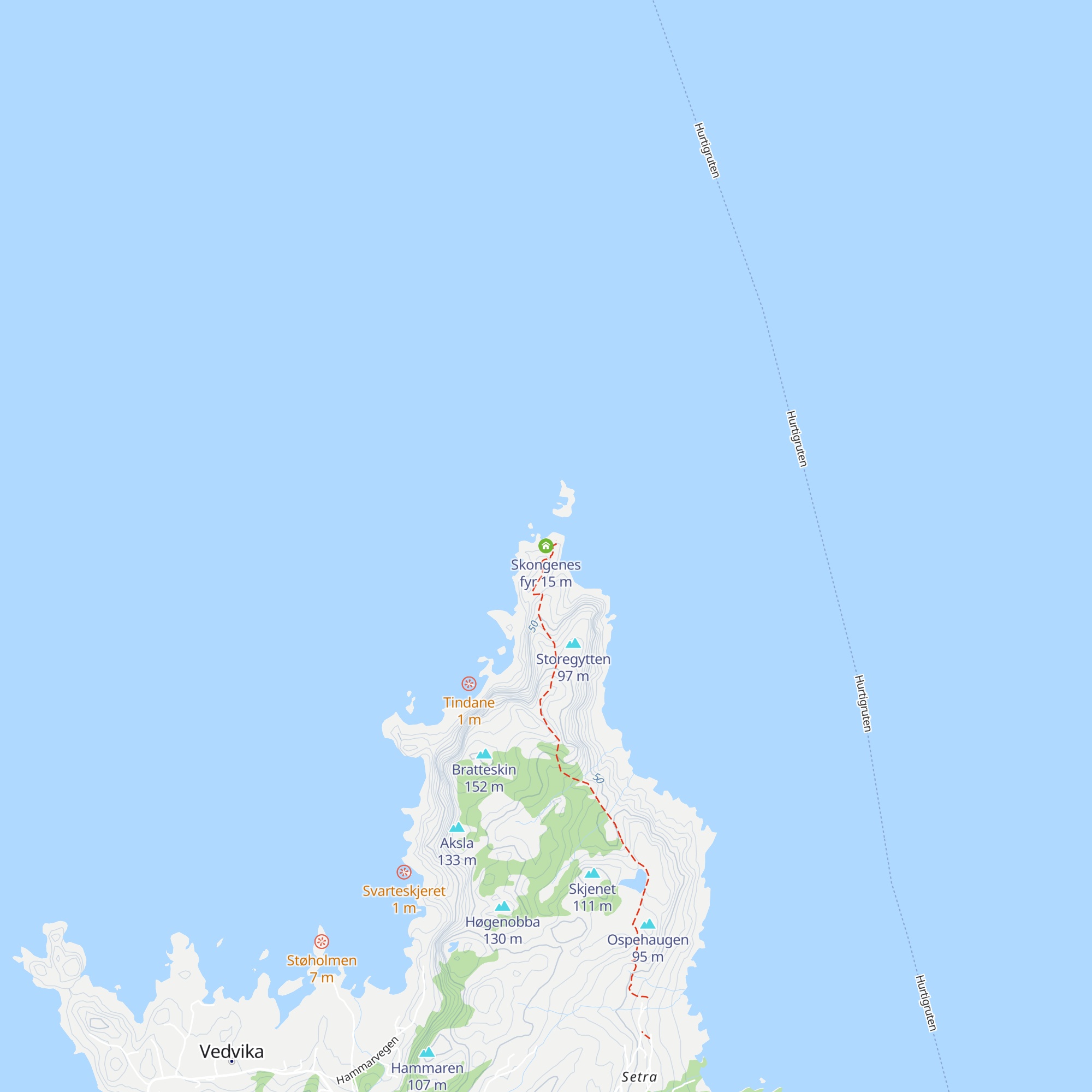 Skongenes fyr map
