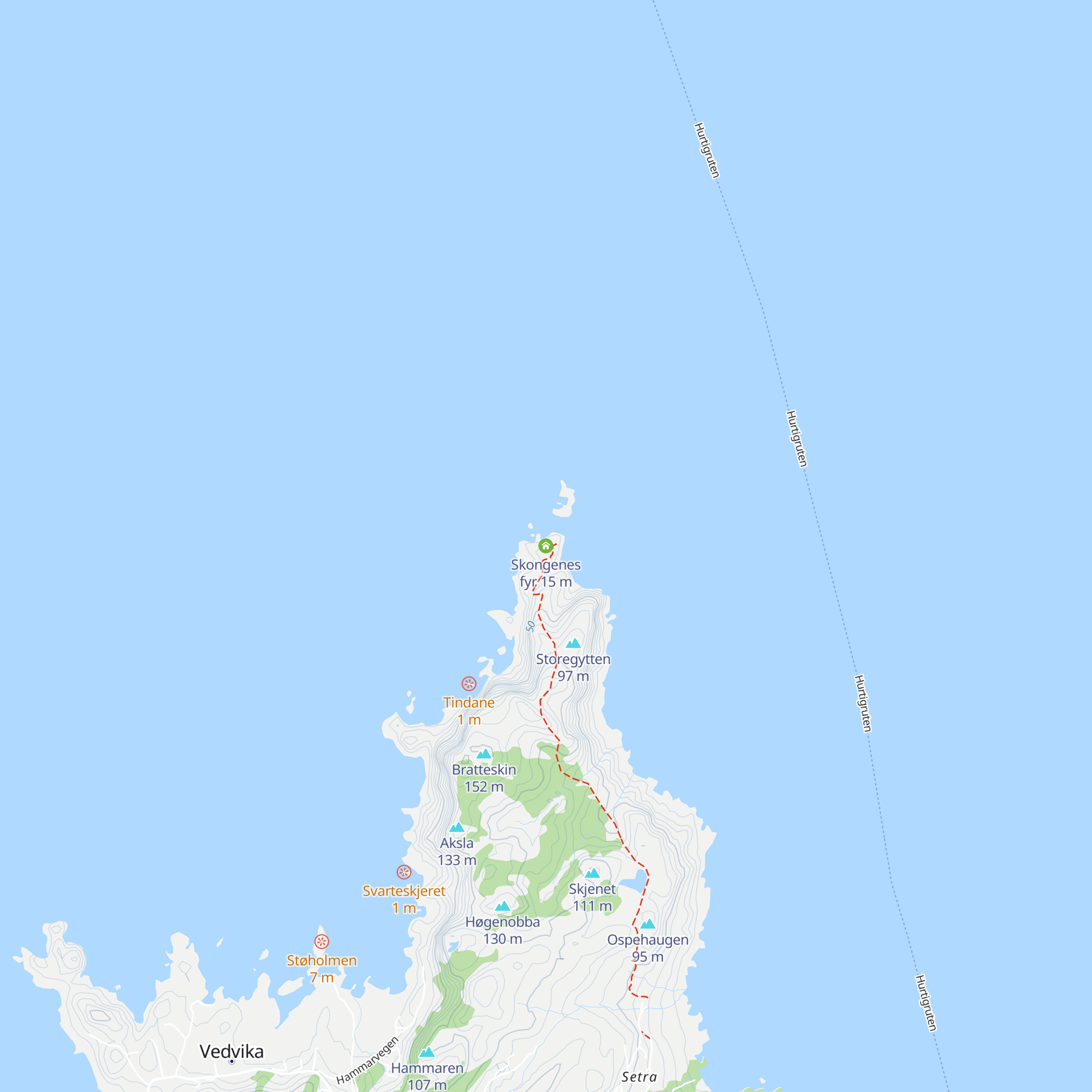 Skongenes fyr map