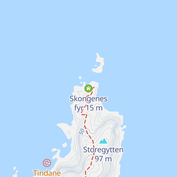Map of Skongenes fyr