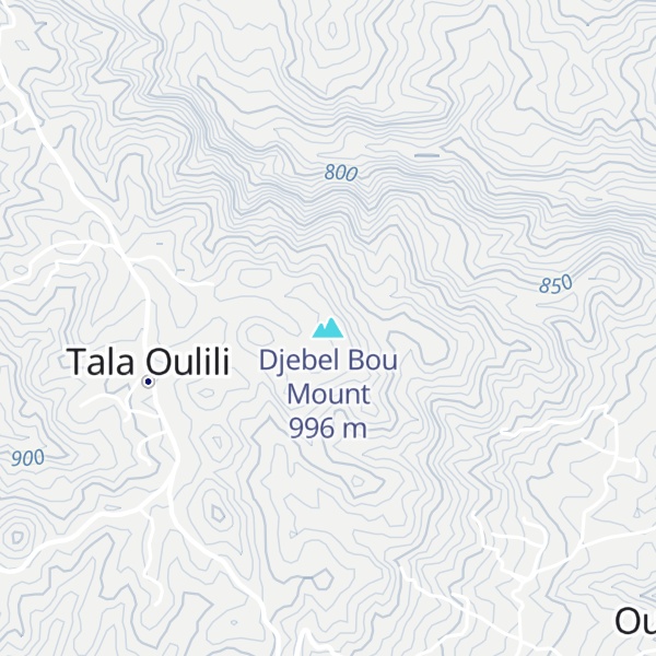 Map of Djebel Bou Mount