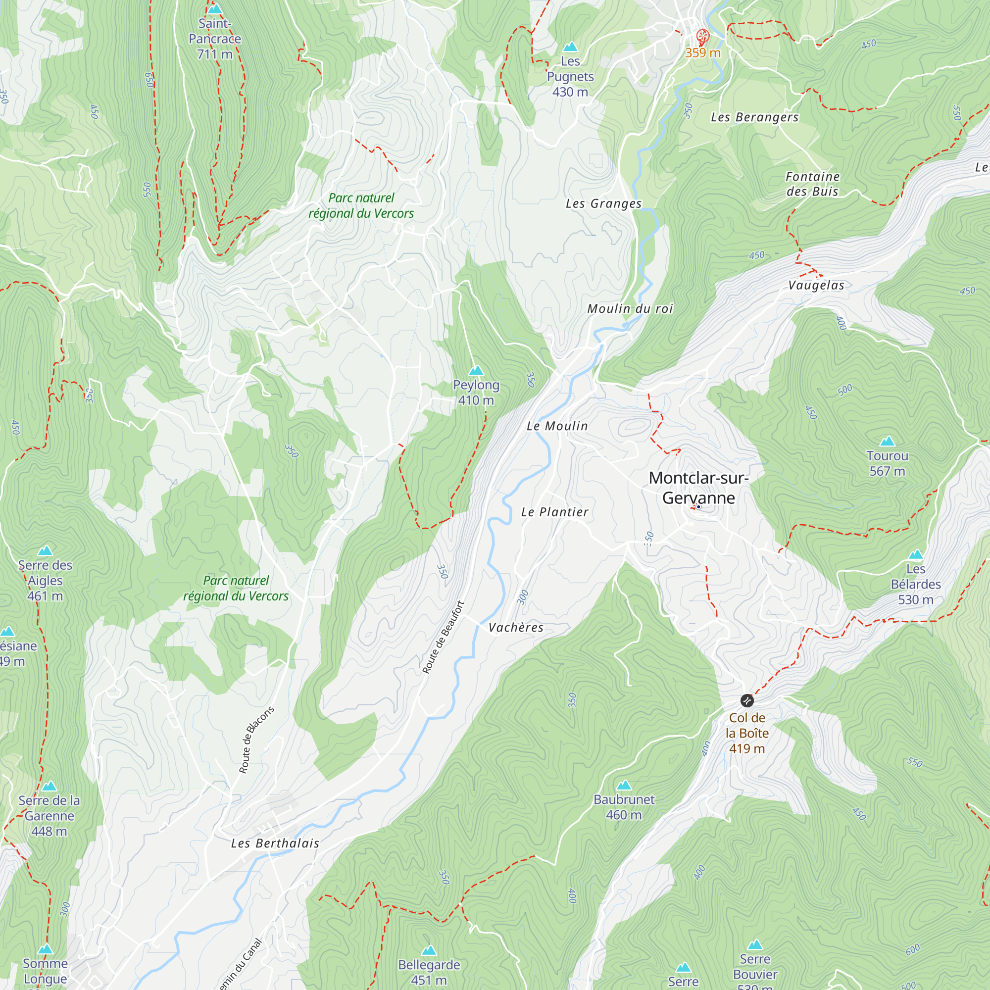 Le Dérot Moulinage map